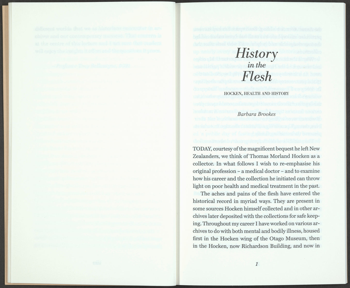 History in the Flesh: Hocken, Health and History